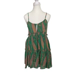 Urban Outfitters Green Paisley Mini Dress